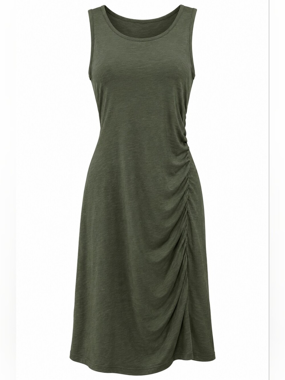 NWT Love, Fire Olive Green Ruched Tank Bodycon Dress M